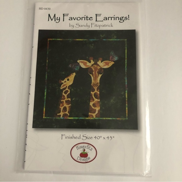 4/$15 Quilt Pattern My Favorite Earrings (Giraffe) - Picture 2 of 4